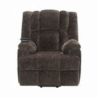 Brown Velvet Power Lift Recliner Chair with Massage & Heating, Single Seat