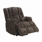 Brown Velvet Power Lift Recliner Chair with Massage & Heating, Single Seat