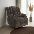Brown Velvet Power Lift Recliner Chair with Massage & Heating, Single Seat