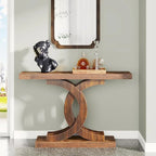 Grey / Gray & Black / Brown Console Table, Farmhouse Style, Single-Person Assembly