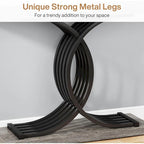 Grey / Gray & Black / Brown Console Table, Farmhouse Style, Single-Person Assembly