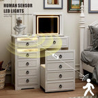 Makeup Vanity With Led Light and Hidden Storage