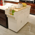 White Kitchen Island Cart with Storage, Single User
