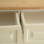 White Kitchen Island Cart with Storage, Single User