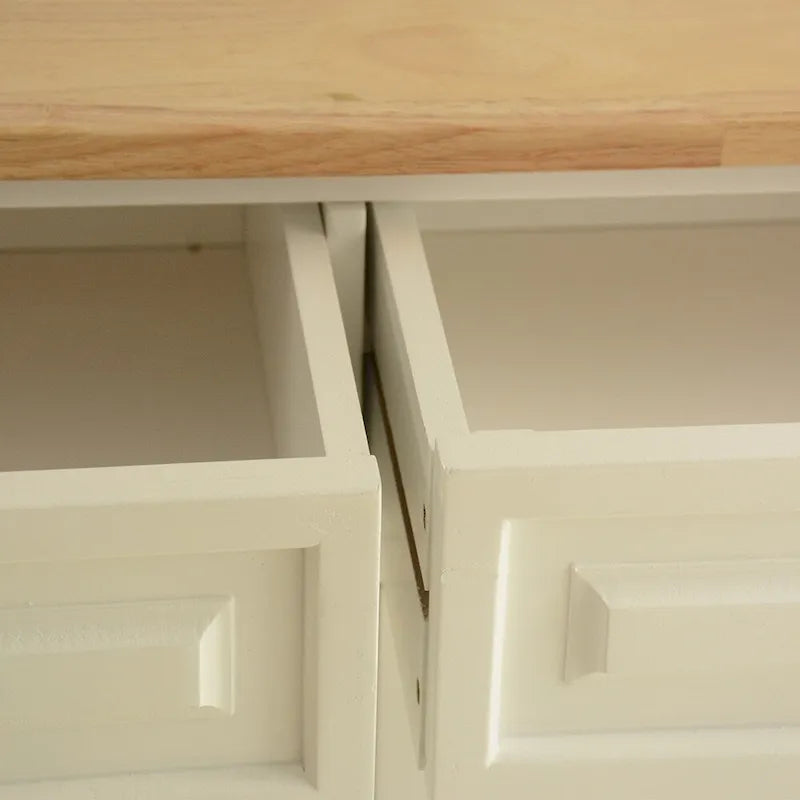 White Kitchen Island Cart with Storage, Single User