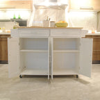 White Kitchen Island Cart with Storage, Single User