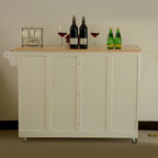 White Kitchen Island Cart with Storage, Single User