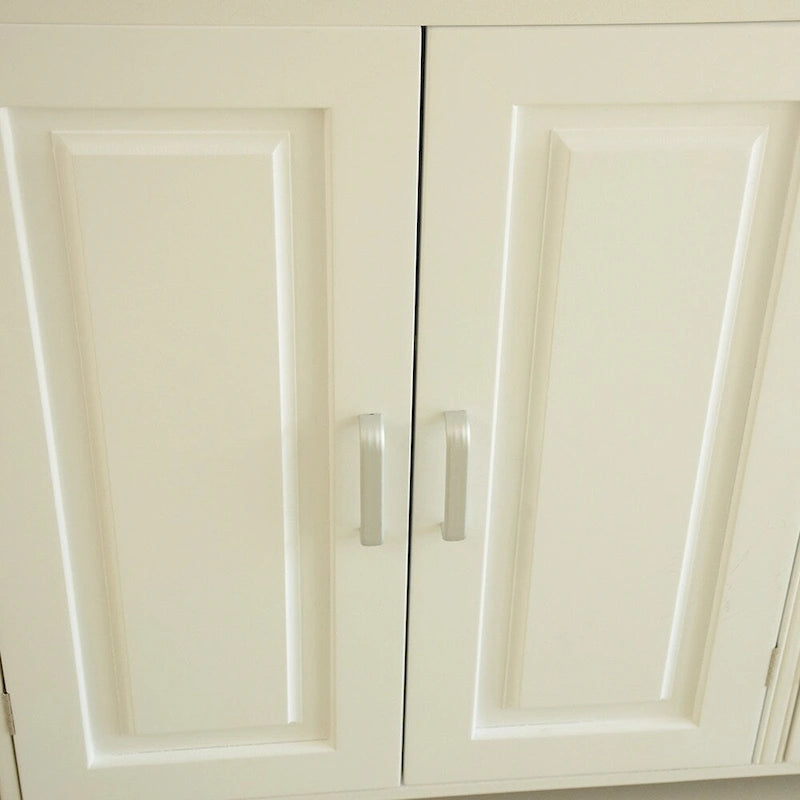 White Kitchen Island Cart with Storage, Single User