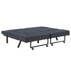Gray Tufted Fabric Split-Back Convertible Futon, Full, Seats 2