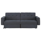 Gray Tufted Fabric Split-Back Convertible Futon, Full, Seats 2