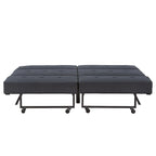 Gray Tufted Fabric Split-Back Convertible Futon, Full, Seats 2