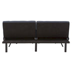 Gray Tufted Fabric Split-Back Convertible Futon, Full, Seats 2