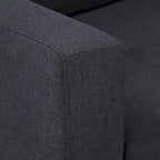 Gray Tufted Fabric Split-Back Convertible Futon, Full, Seats 2