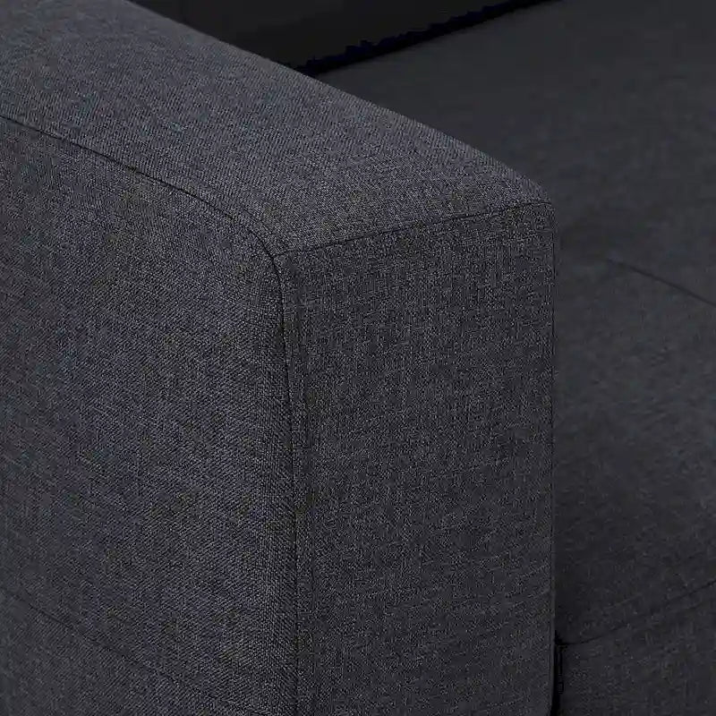 Gray Tufted Fabric Split-Back Convertible Futon, Full, Seats 2