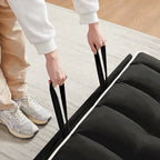 Velvet Foldable Futon Sofa Bed with USB Port & Phone Stand, 2-Person