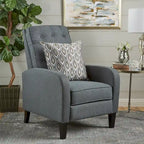 Tufted Fabric Recliner, Red / Grey / Blue, Single Seat