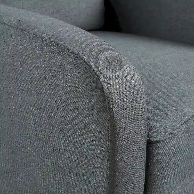 Tufted Fabric Recliner, Red / Grey / Blue, Single Seat