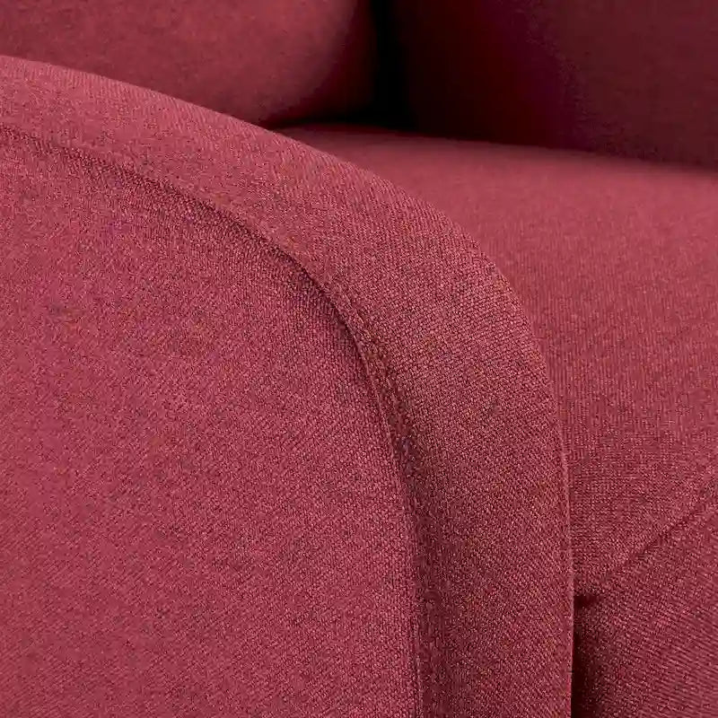 Tufted Fabric Recliner, Red / Grey / Blue, Single Seat