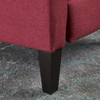 Tufted Fabric Recliner, Red / Grey / Blue, Single Seat