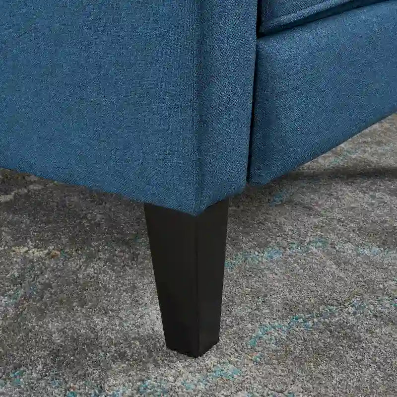 Tufted Fabric Recliner, Red / Grey / Blue, Single Seat