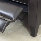 Brown / Black Bonded Leather Recliner Club Chair, Single Seat