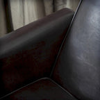 Brown / Black Bonded Leather Recliner Club Chair, Single Seat