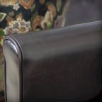 Brown / Black Bonded Leather Recliner Club Chair, Single Seat