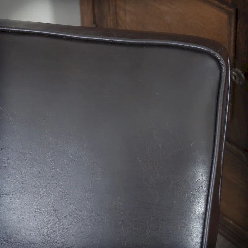 Brown / Black Bonded Leather Recliner Club Chair, Single Seat