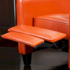 Brown / Black Bonded Leather Recliner Club Chair, Single Seat