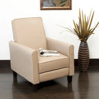 Brown / Black Bonded Leather Recliner Club Chair, Single Seat