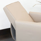 Brown / Black Bonded Leather Recliner Club Chair, Single Seat