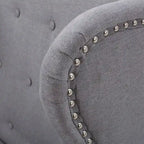Wingback Accent Chair, Beige / Teal / Light Blue / Grey, Nailhead Trim, Single Seat