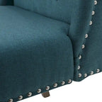 Wingback Accent Chair, Beige / Teal / Light Blue / Grey, Nailhead Trim, Single Seat