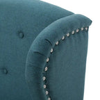 Wingback Accent Chair, Beige / Teal / Light Blue / Grey, Nailhead Trim, Single Seat