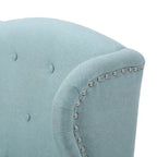 Wingback Accent Chair, Beige / Teal / Light Blue / Grey, Nailhead Trim, Single Seat