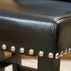 Black/Brown/Ivory Studded Bonded Leather Counter Stool, Set of 2