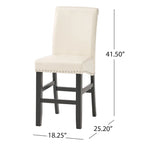 Black/Brown/Ivory Studded Bonded Leather Counter Stool, Set of 2