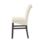 Black/Brown/Ivory Studded Bonded Leather Counter Stool, Set of 2
