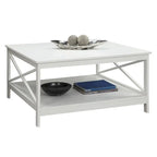 36" Square Coffee Table with Bottom Shelf, Multi-Color, Single