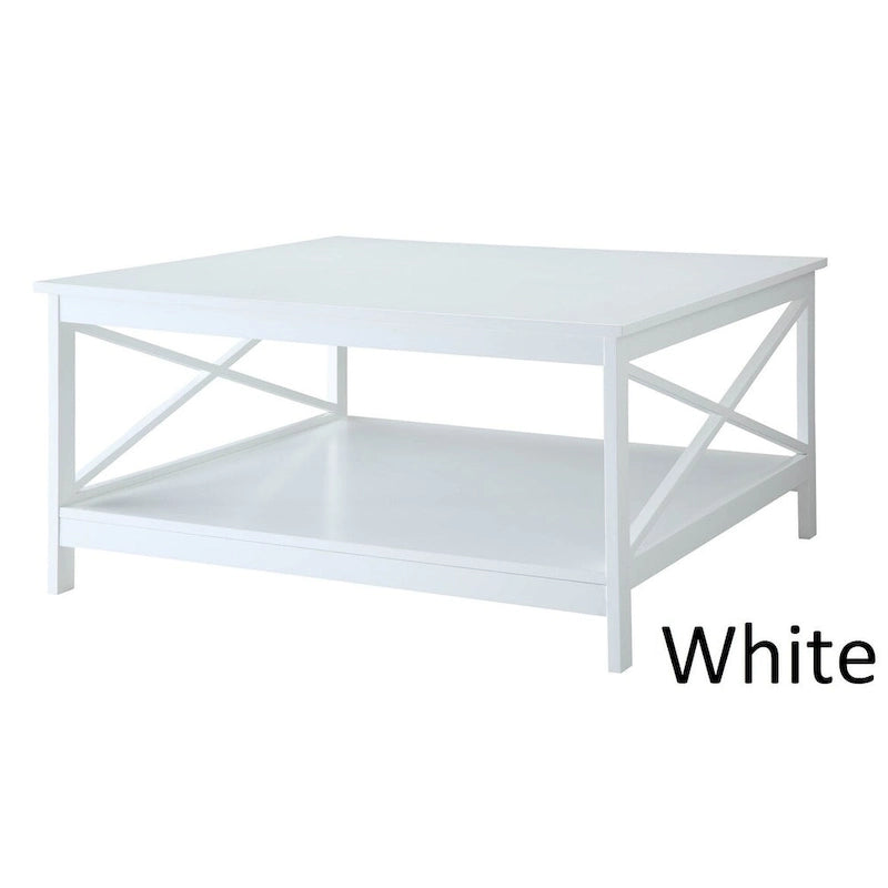36" Square Coffee Table with Bottom Shelf, Multi-Color, Single