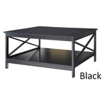 36" Square Coffee Table with Bottom Shelf, Multi-Color, Single