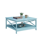36" Square Coffee Table with Bottom Shelf, Multi-Color, Single