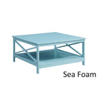 36" Square Coffee Table with Bottom Shelf, Multi-Color, Single