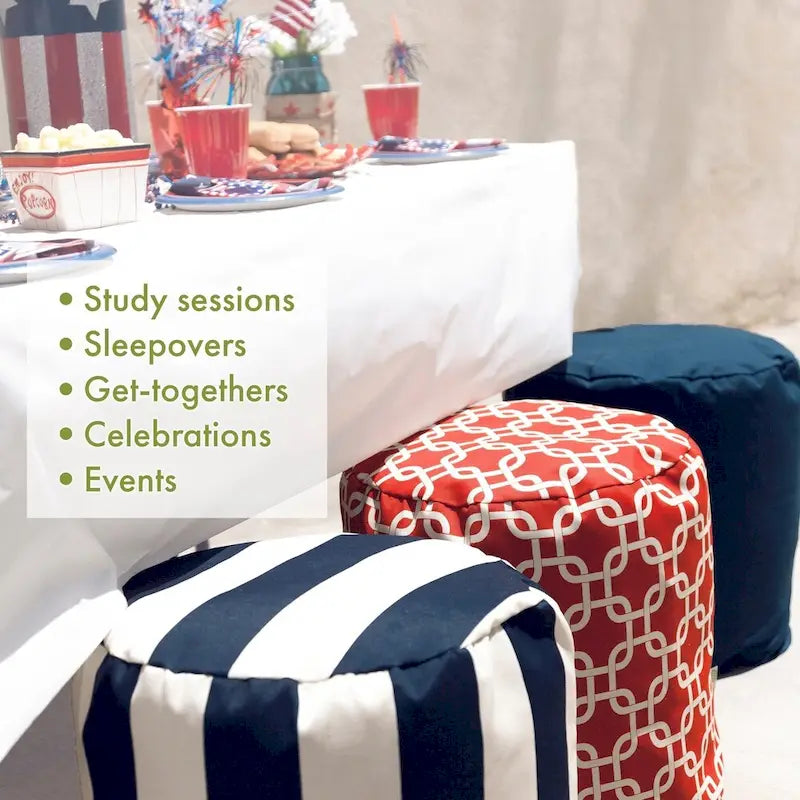 Chevron Ottoman Pouf, Single – Multiple Colors