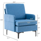 Multi-Color Linen Accent Armchair, Single Seat
