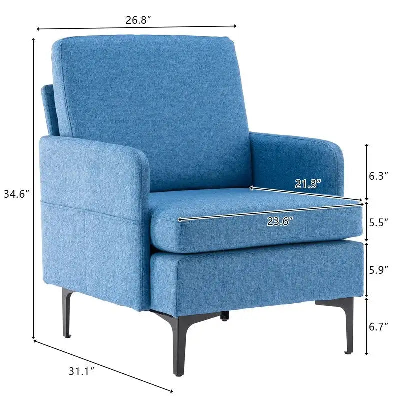 Multi-Color Linen Accent Armchair, Single Seat