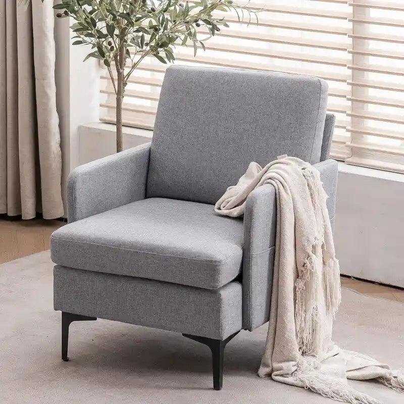 Multi-Color Linen Accent Armchair, Single Seat