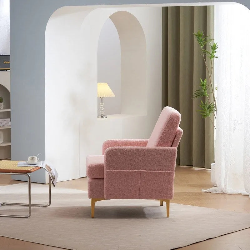 Multi-Color Linen Accent Armchair, Single Seat