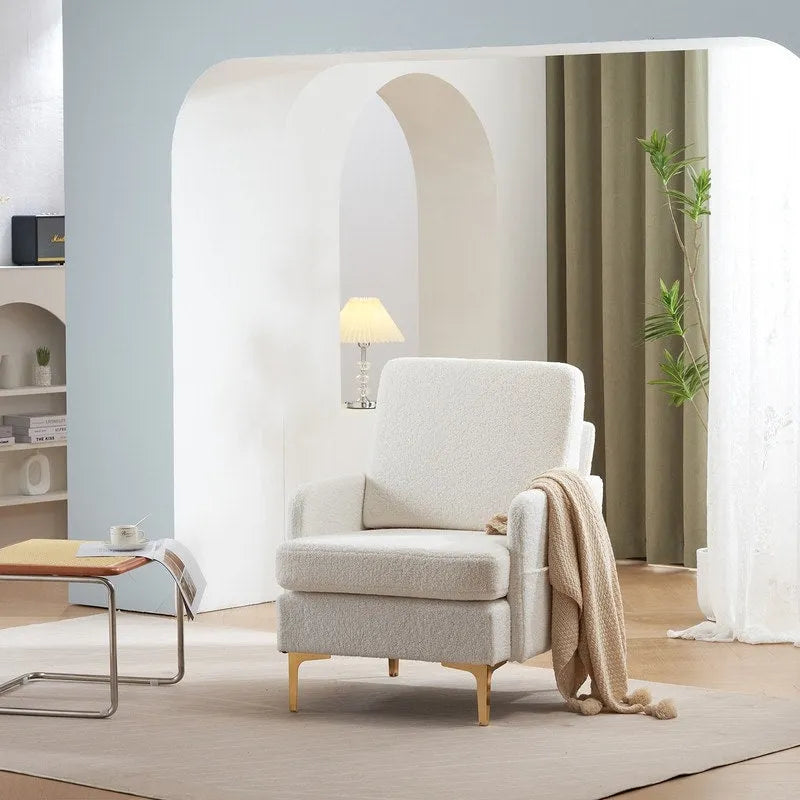 Multi-Color Linen Accent Armchair, Single Seat