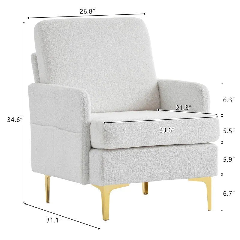 Multi-Color Linen Accent Armchair, Single Seat